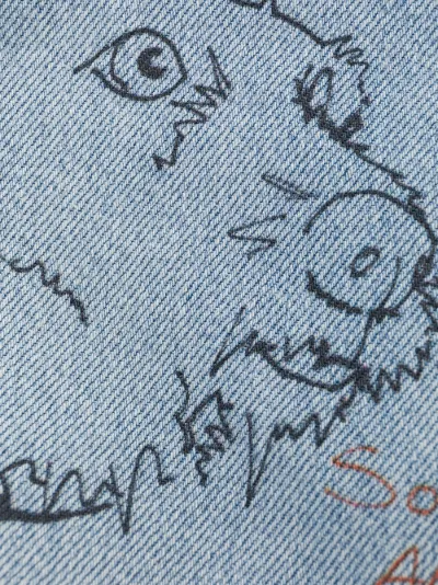 doodle print jeans