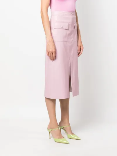 Pink utility hotsell midi skirt