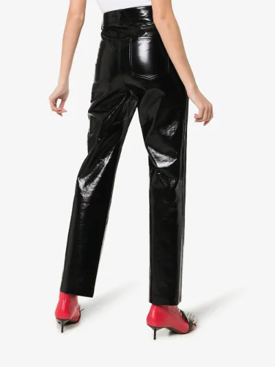 high waisted vinyl trousers