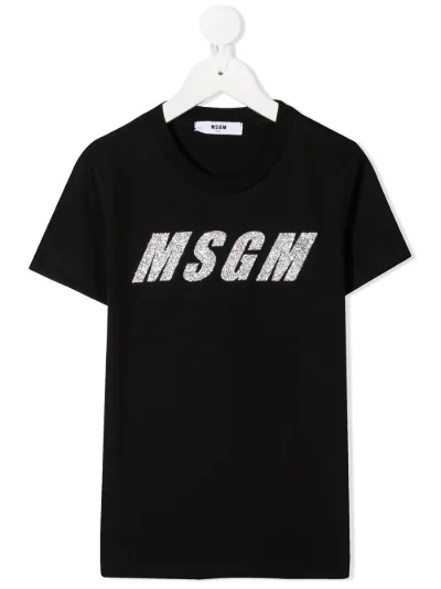 Glitter Logo T Shirt Msgm Kids Eraldo Com