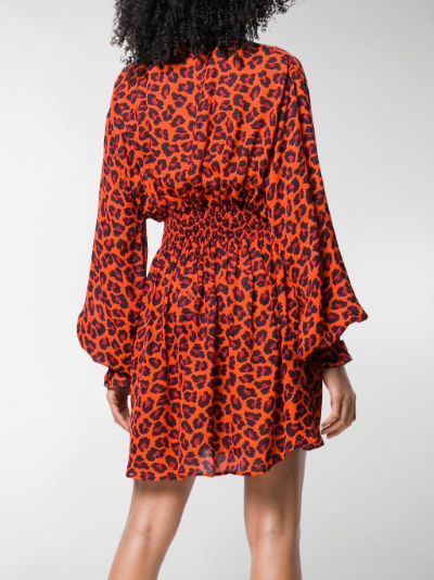 orange leopard dress