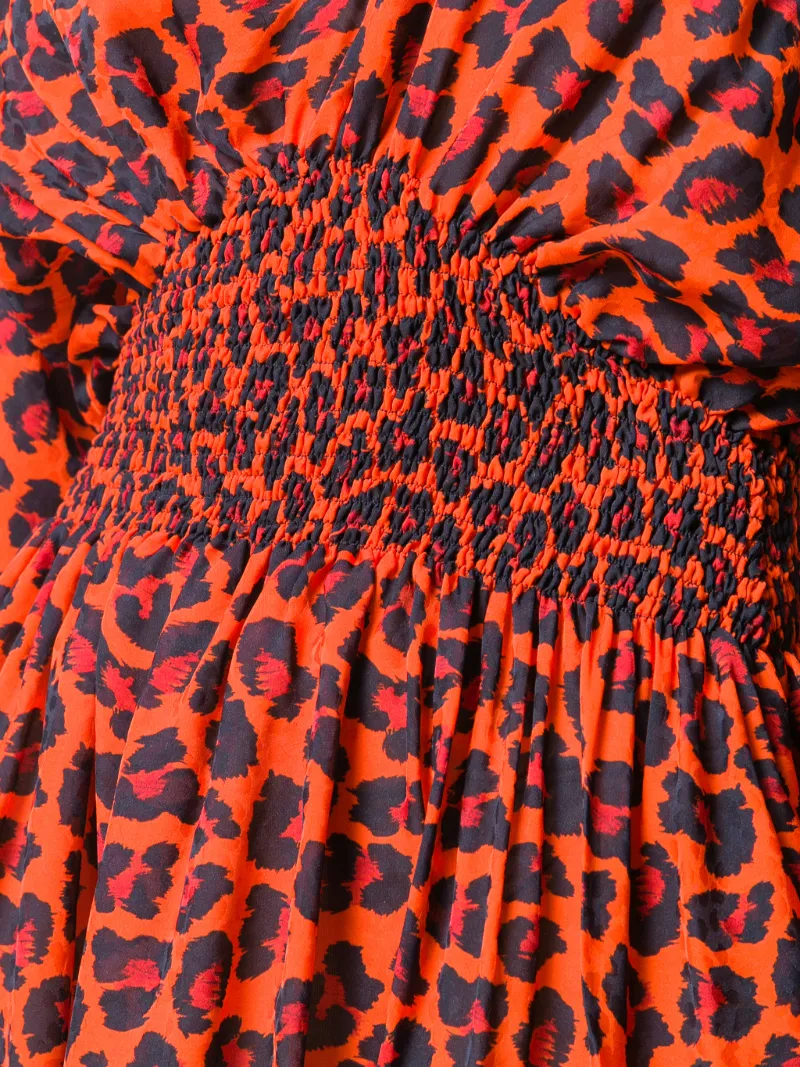 orange leopard dress