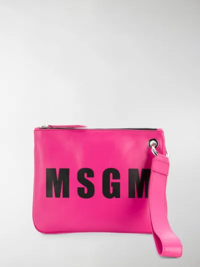 Cotton Msgm Logo Msgm Pink Logo Pink Clutch Cotton PvHvrXqWa