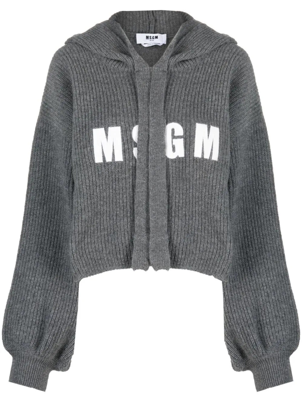 logo-embroidered ribbed-knit hoodie | MSGM | Eraldo.com