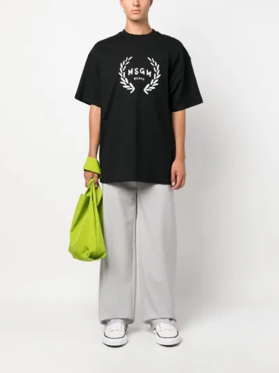 logo-print cotton T-shirt | MSGM | Eraldo.com DE 