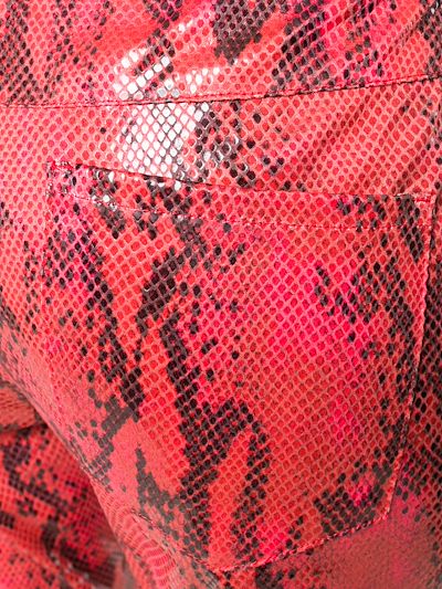 MSGM Pantaloni con effetto pelle di serpente rosso | MODES