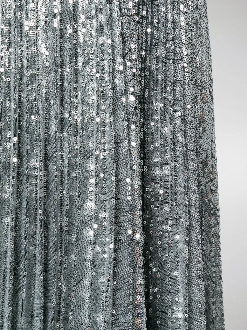 msgm pleated sequin midi skirt