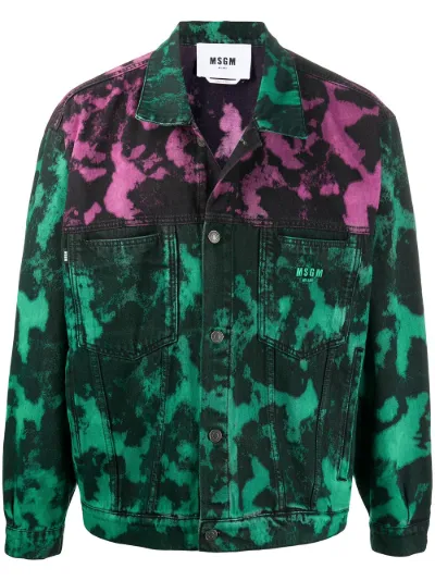 denim printed jacket