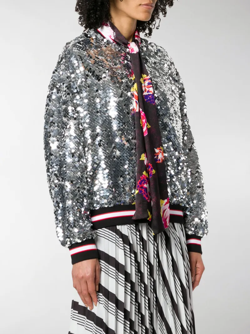 zara sequin bomber jacket