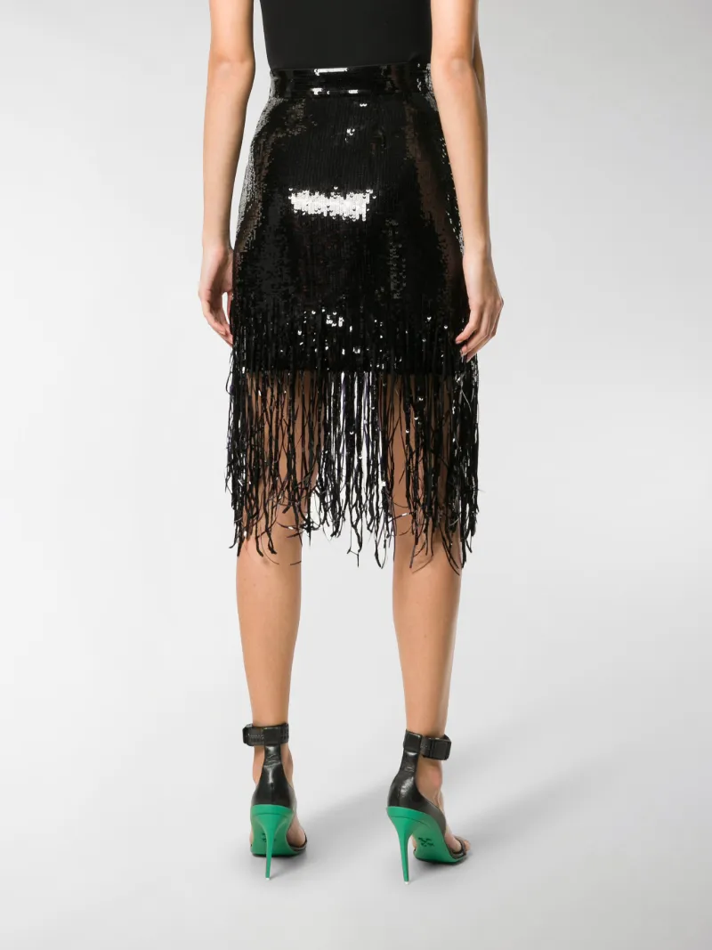 sequin fringe skirt