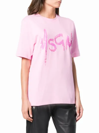 MSGM PINK good SEQUIN TOP