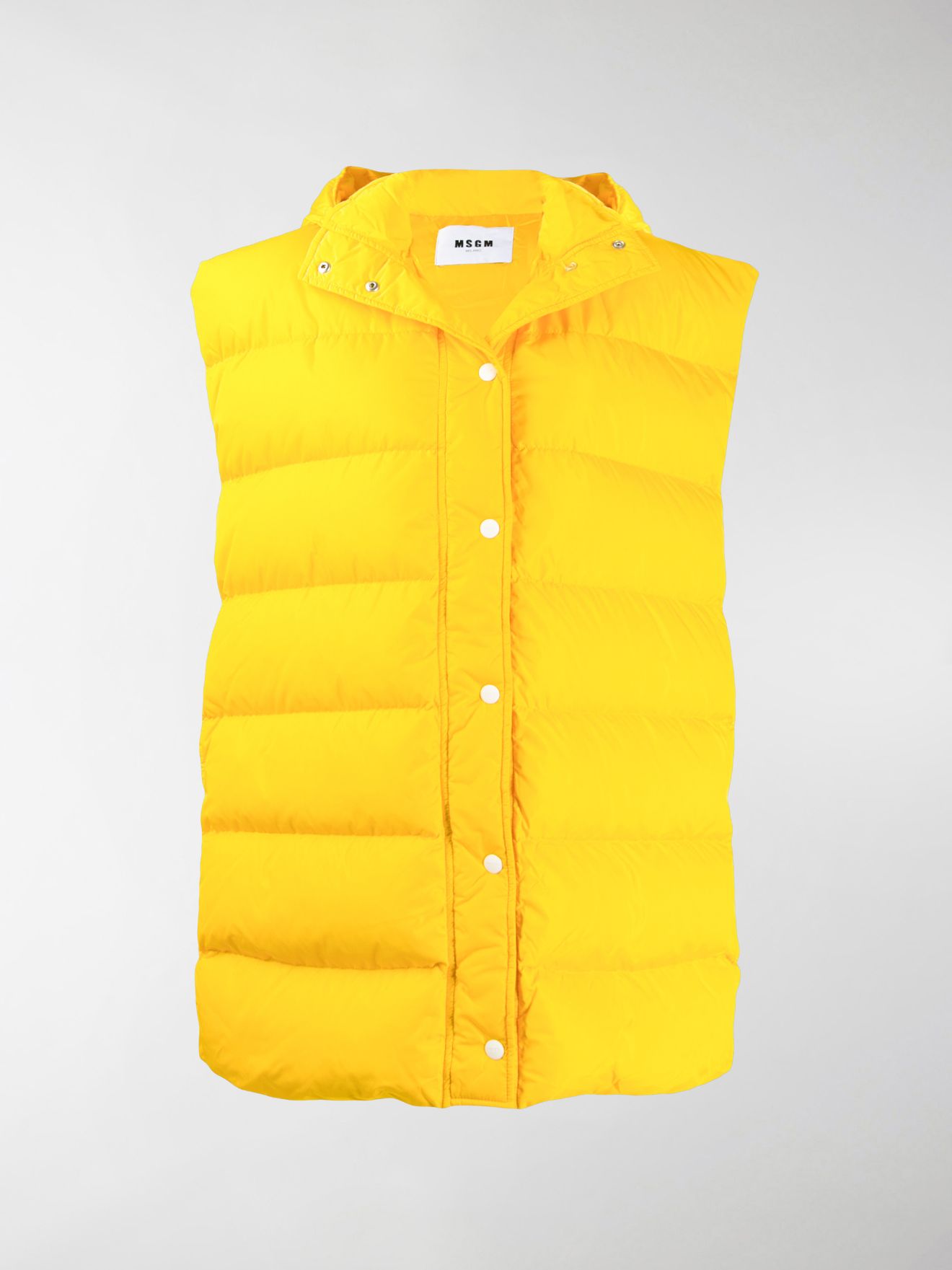 yellow sleeveless jacket