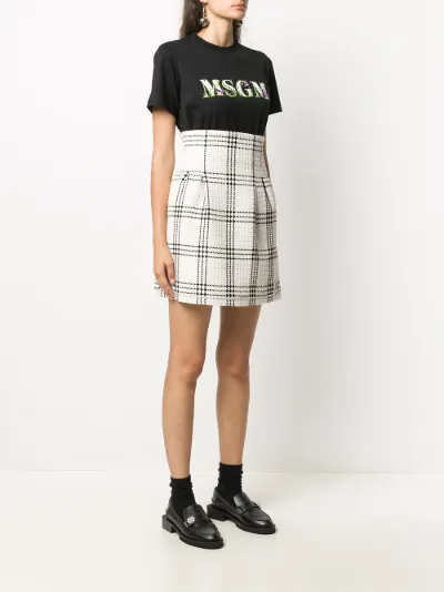 Msgm tweed 2024 mini skirt