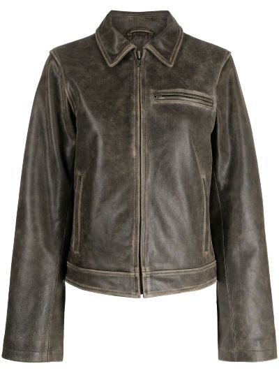 front zip-fastening leather jacket | Musier | Eraldo.com US