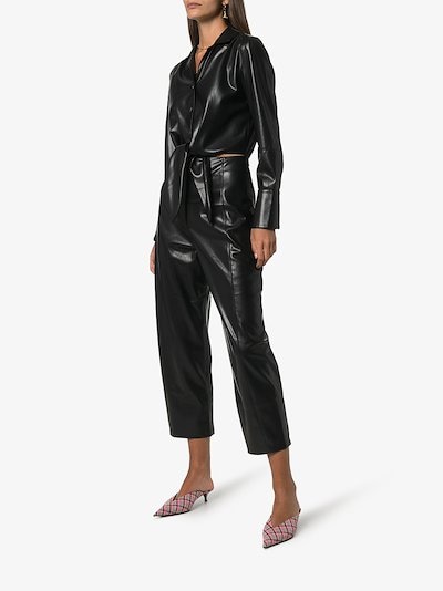 Nanushka Ana tie-front faux leather jumpsuit | Browns