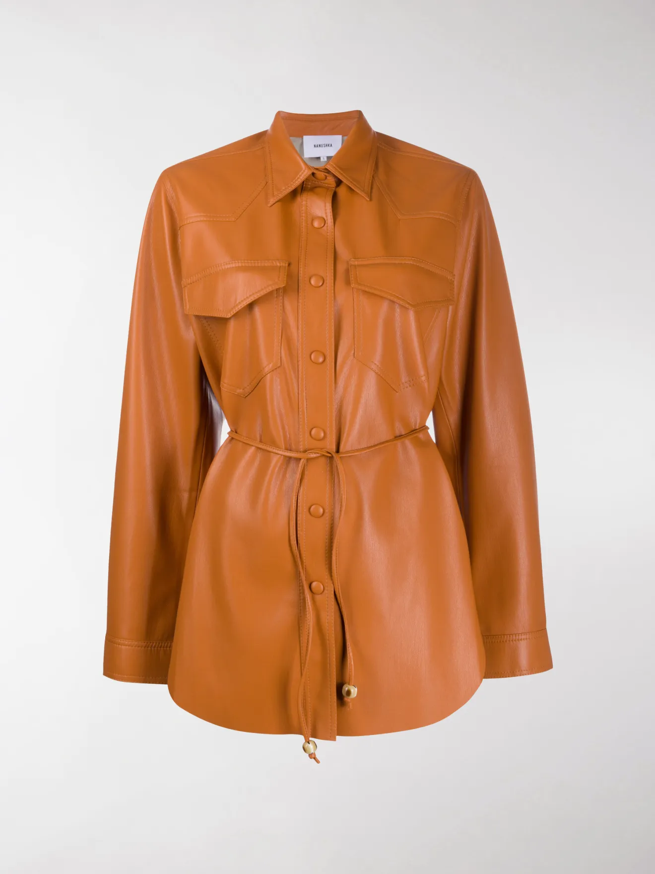 Nanushka Eddy shirt jacket orange | MODES
