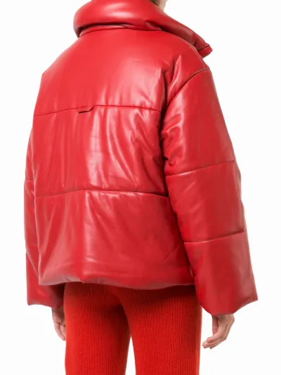 Nanushka hide faux leather puffer jacket online