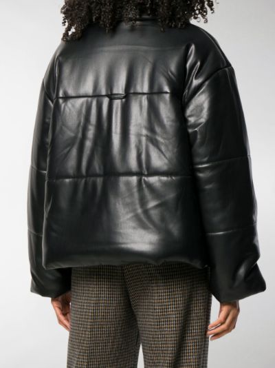 nanushka leather puffer