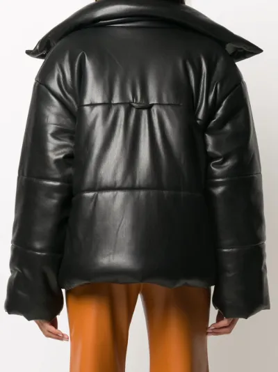 nanushka hide jacket black