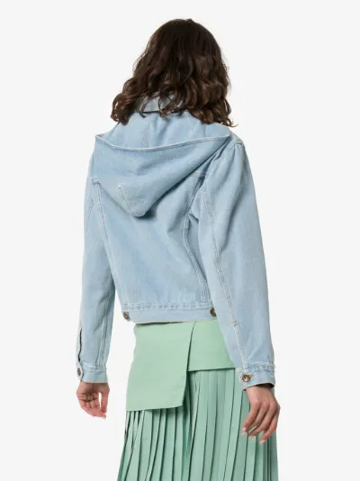 cropped hooded denim jacket