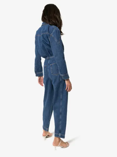 denim wrap jumpsuit