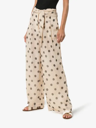 polka dot flared trousers