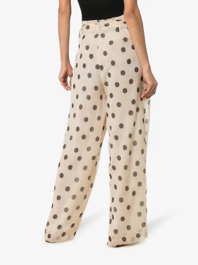 polka dot flared trousers