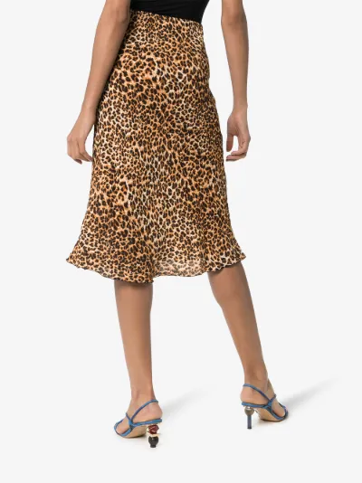 leopard print straight skirt