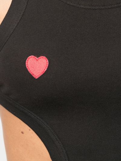heart-appliqué cut-out vest, Natasha Zinko