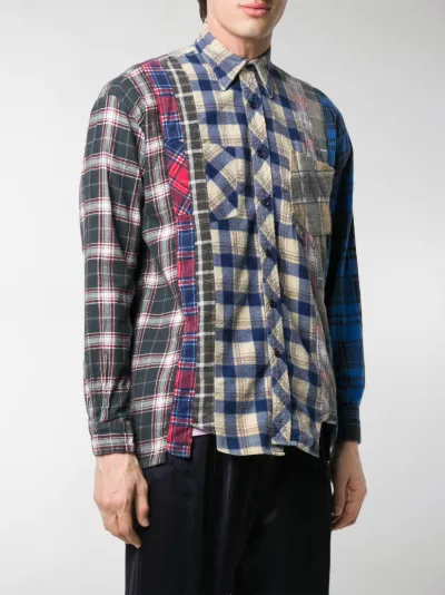 Needles contrast panel plaid print 