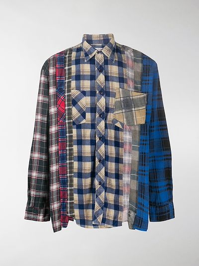 Needles contrast panel plaid print 