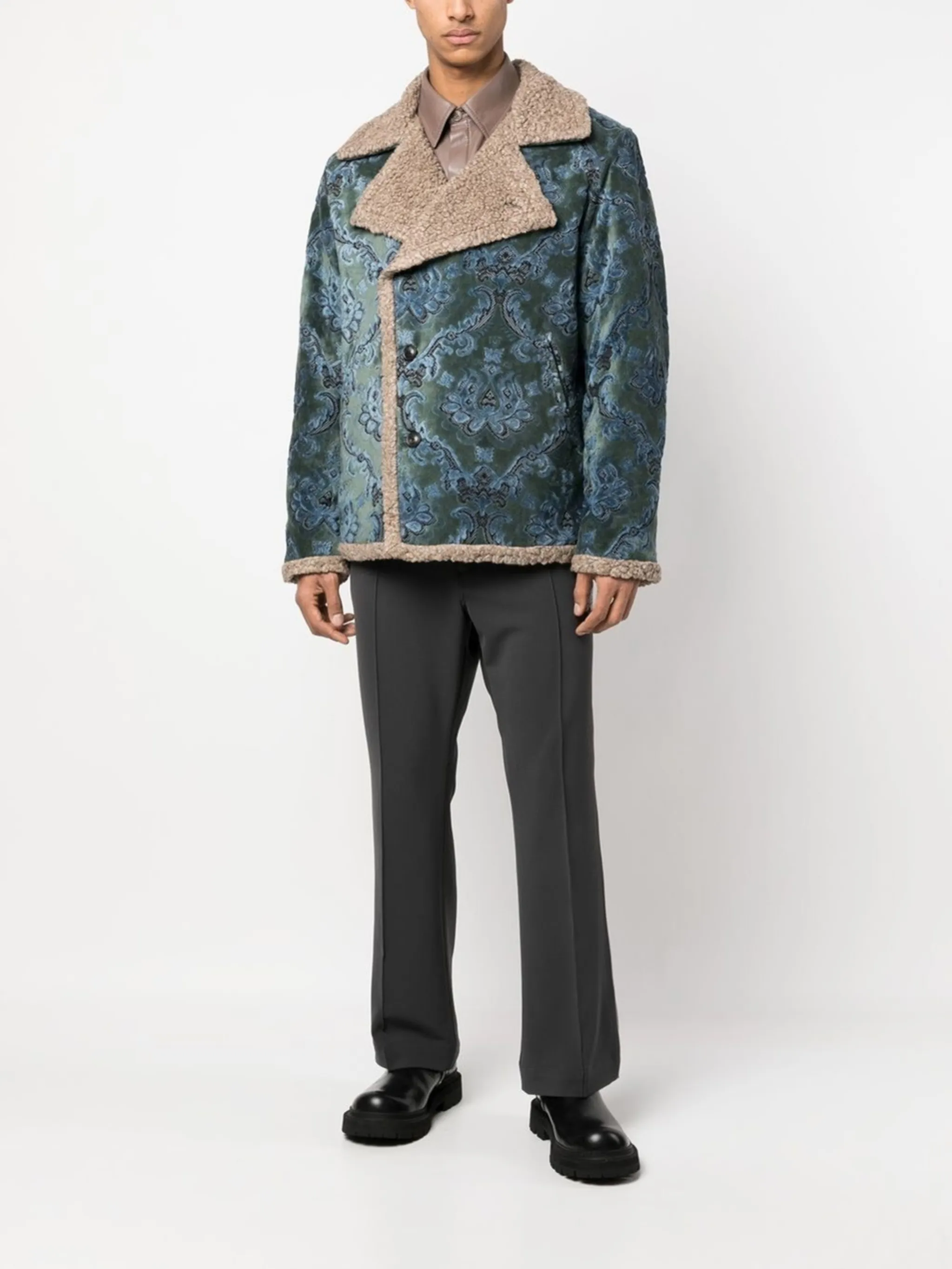 Needles double-breasted shearling Tibetan jacket | Eraldo.com FR 