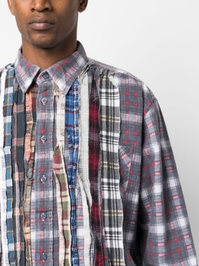 patchwork assorted-check flannel shirt | Needles | Eraldo.com