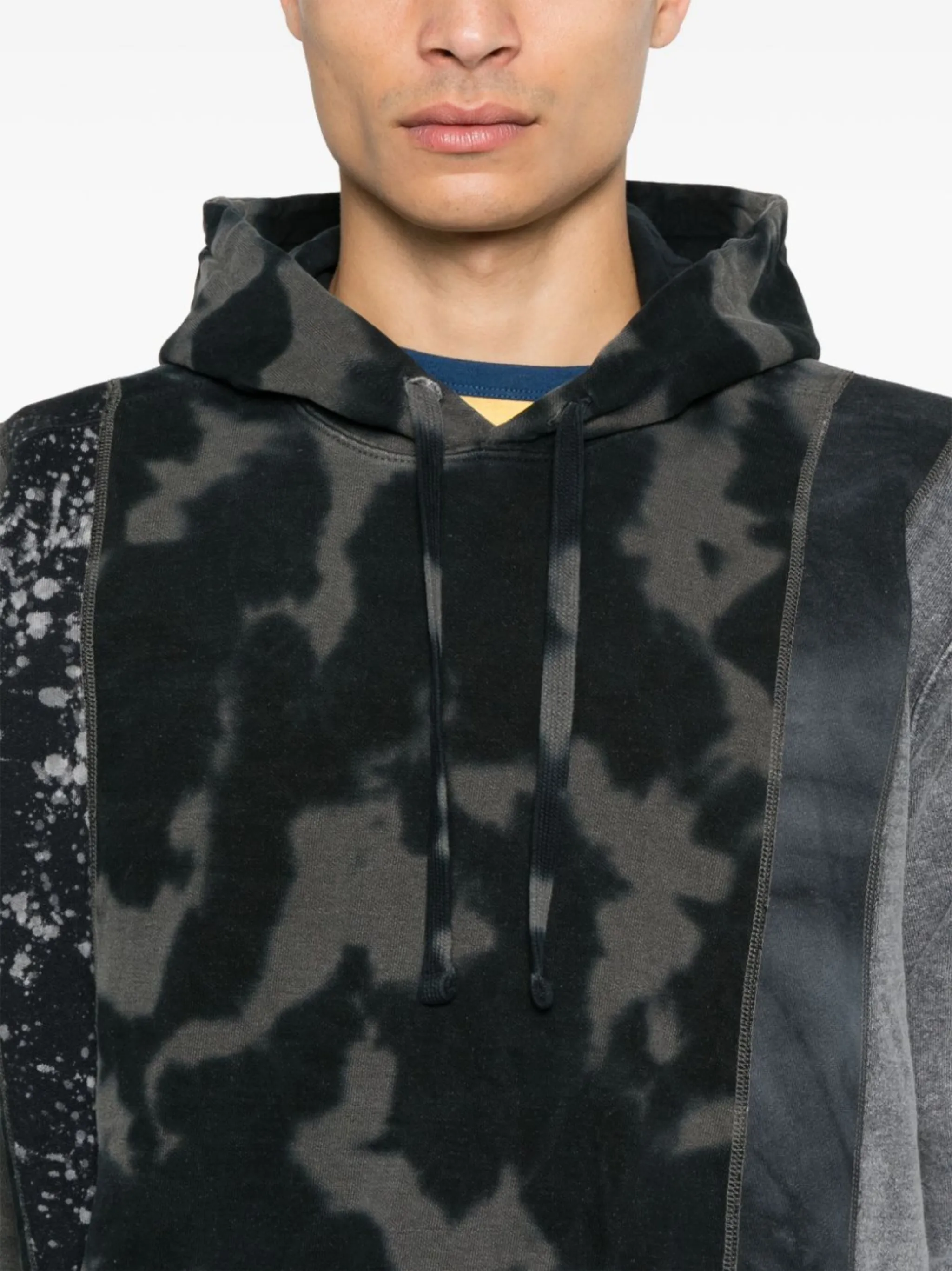 Patchwork tie dye hooded sweatshirt online