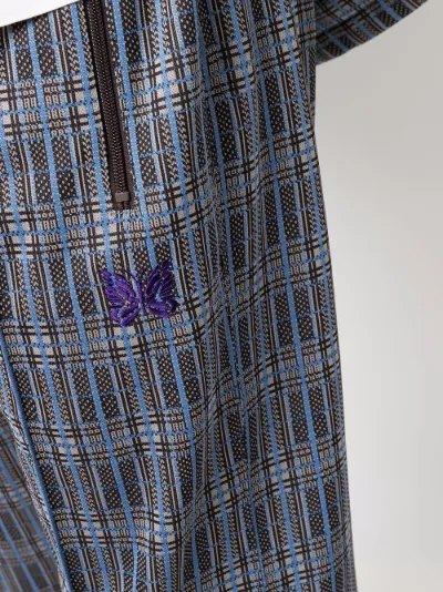 plaid-print elasticated-waist trousers 