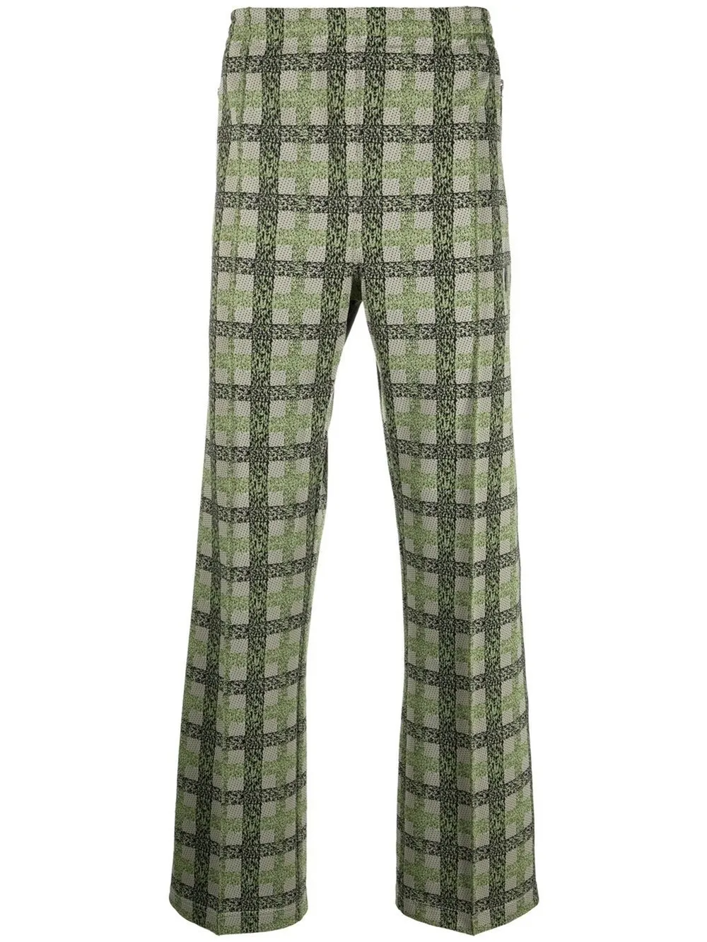 plaid-print straight-leg trousers 