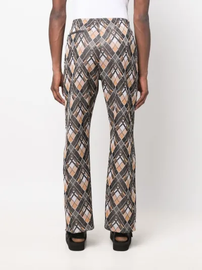 straight-leg geometric-print trousers 