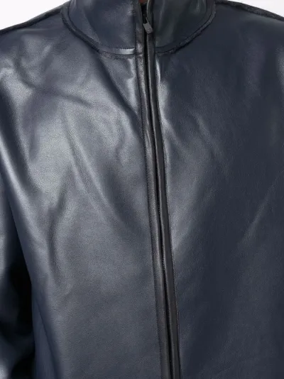 navy leather look jacket