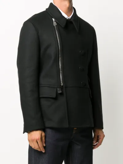 Neil Barrett asymmetric zip fastening coat Eraldo UK