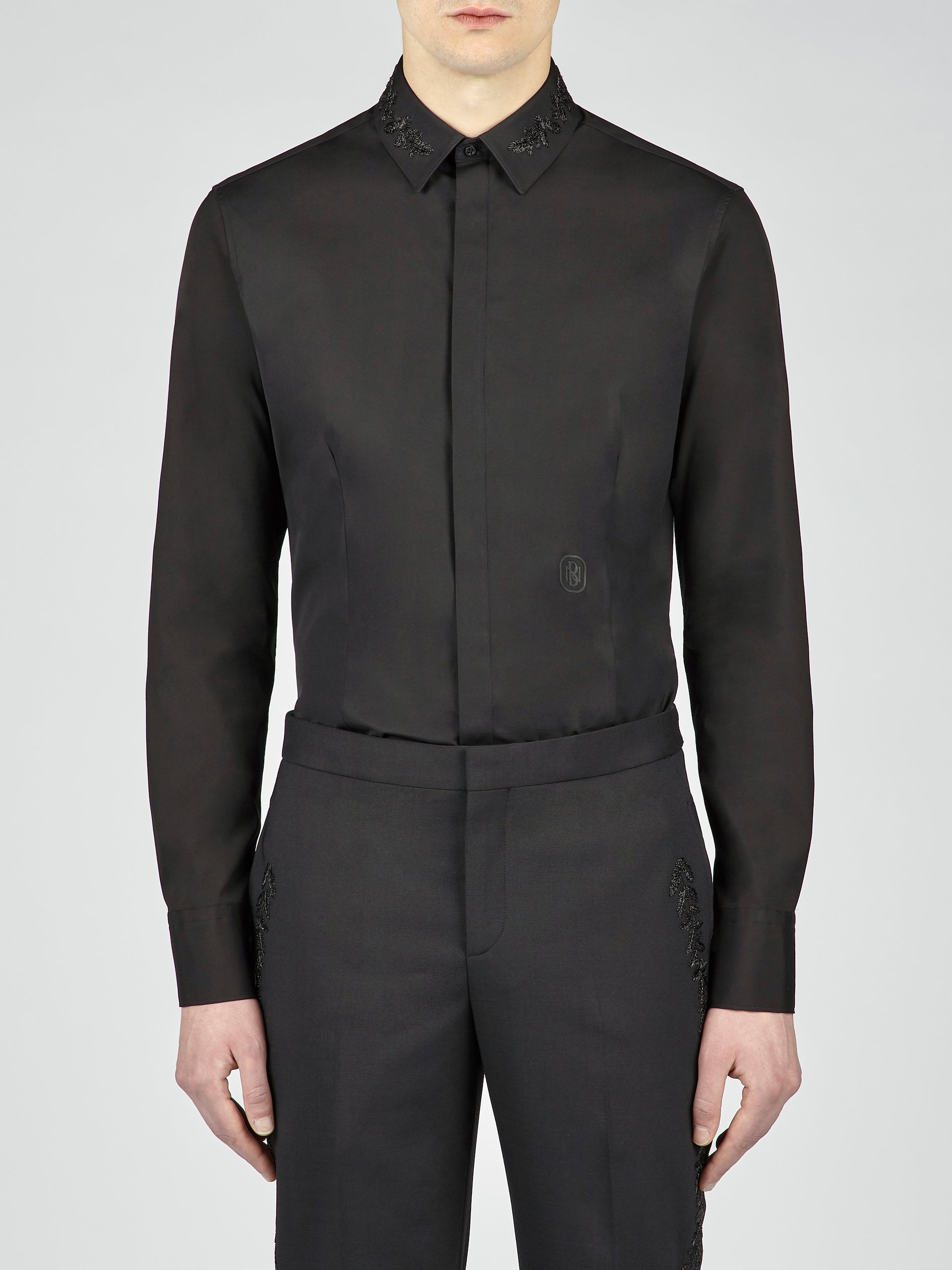 cutaway collar tuxedo shirt