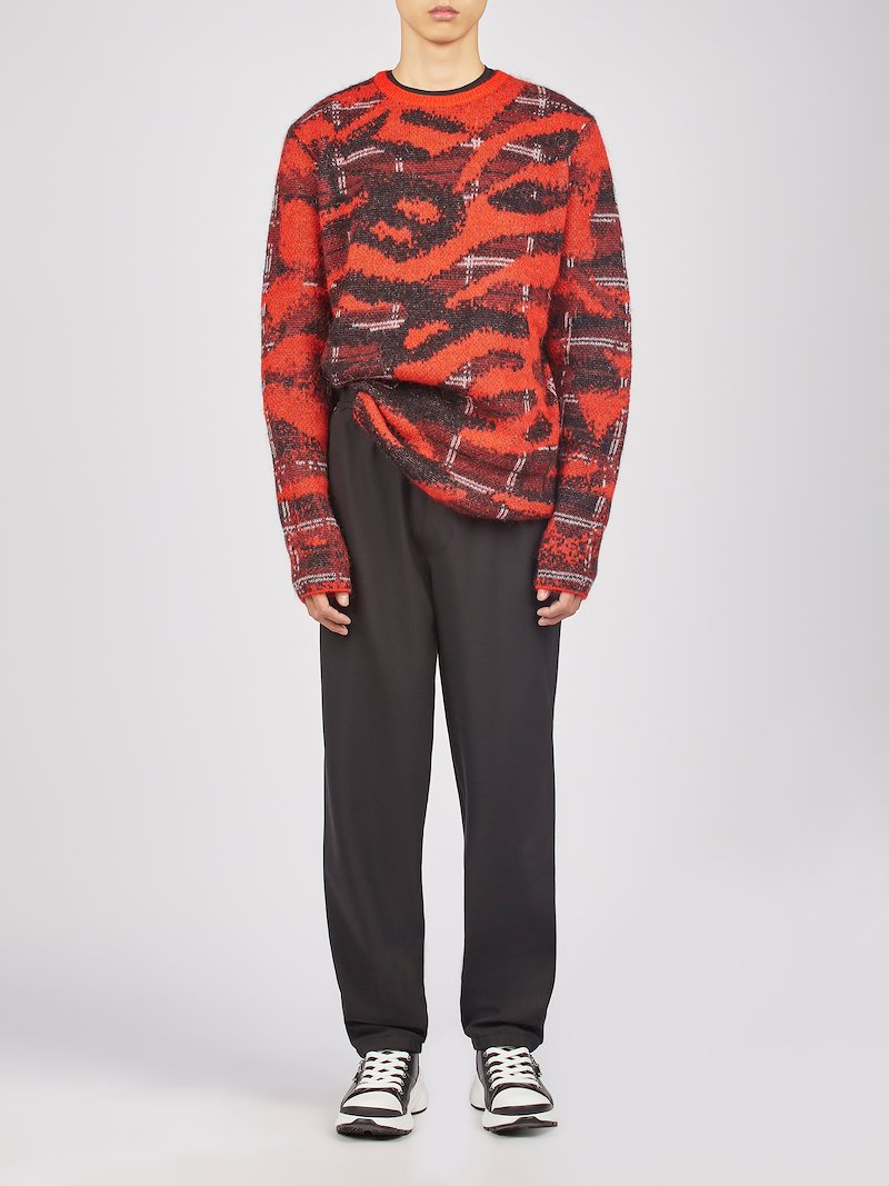 gabardine stretch pant with gucci stripe