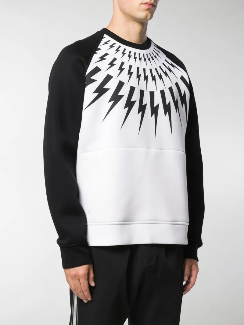 Neil Barrett Maglione con fulmini bianco | MODES
