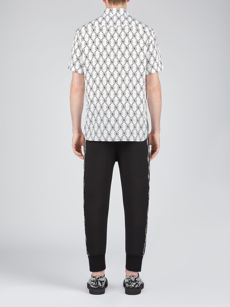 Monogram Stripe Skinny Bonded Sweatpants Long Length | NeilBarrett.com