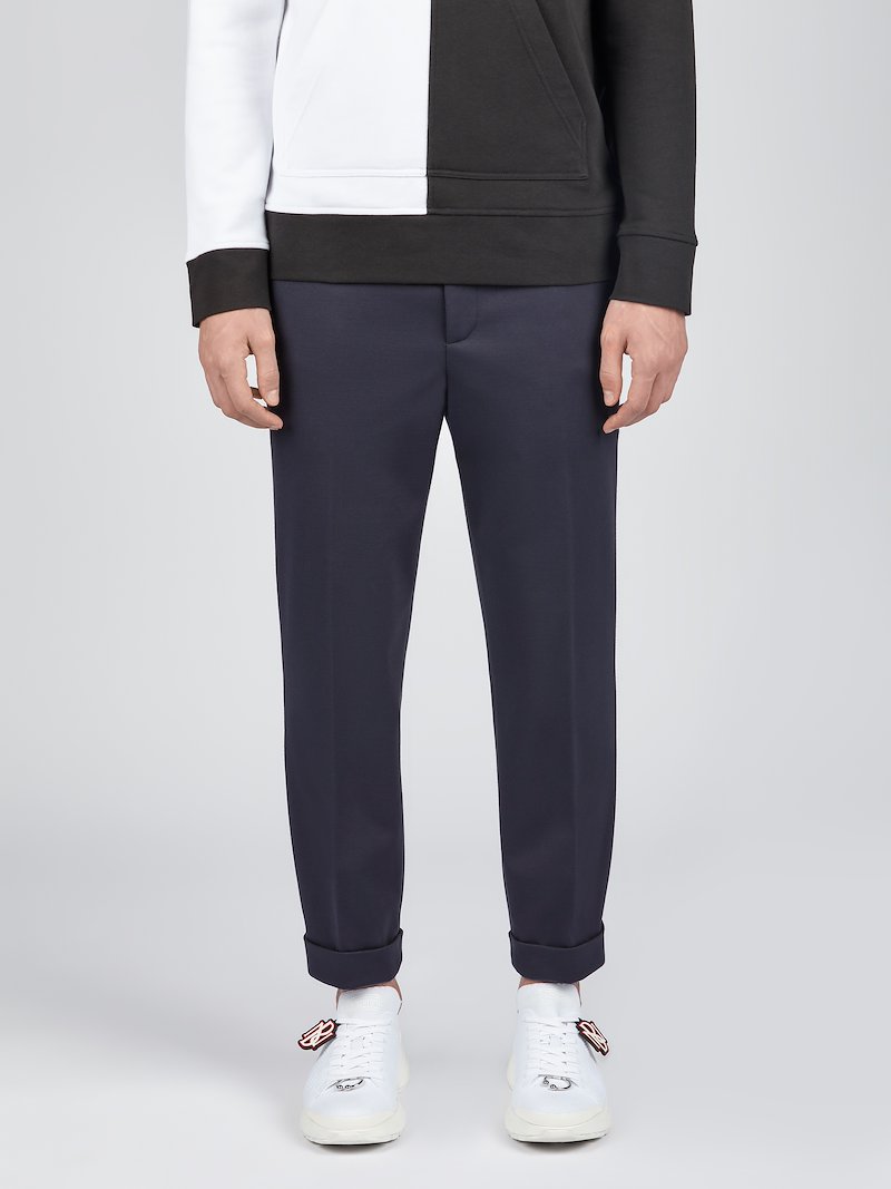 long length black trousers