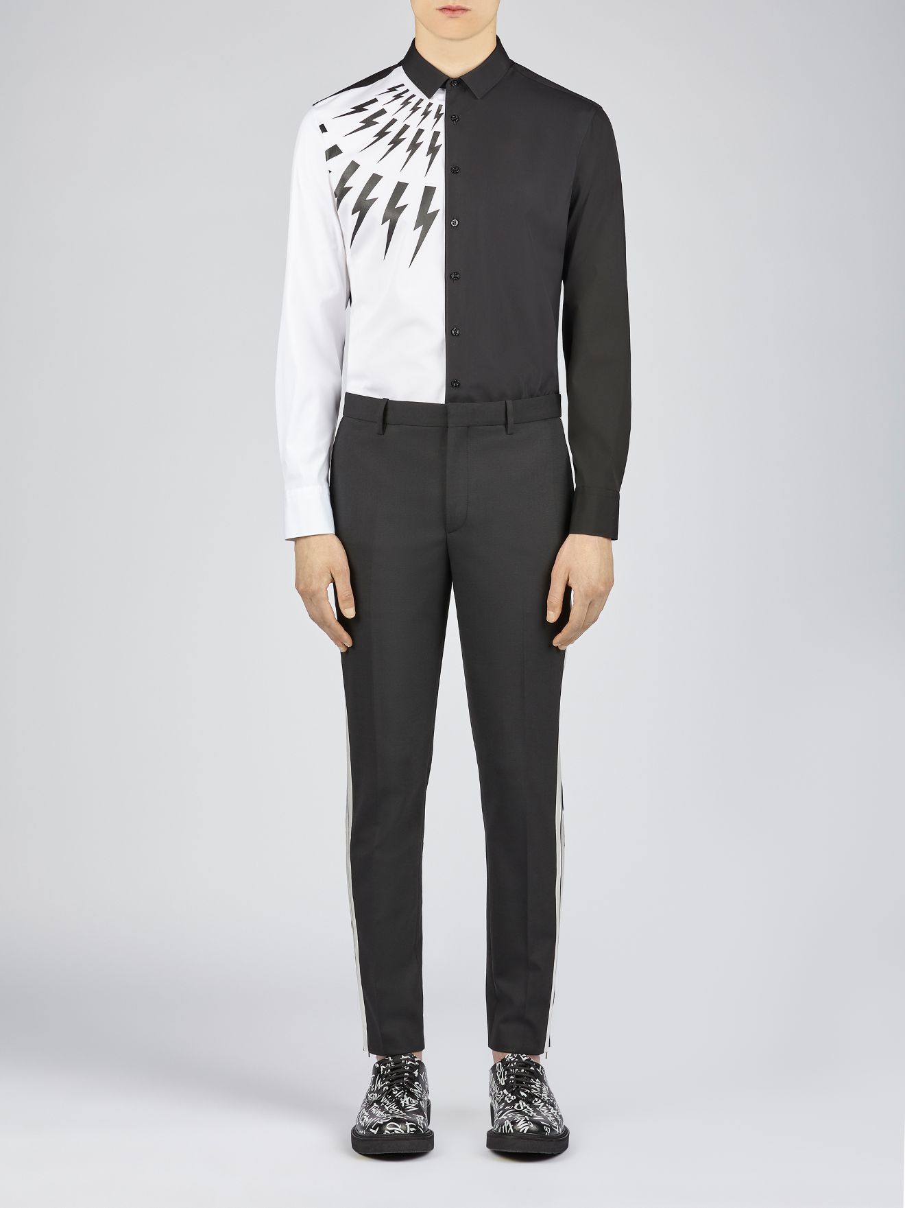 ladies tuxedo trousers satin stripe