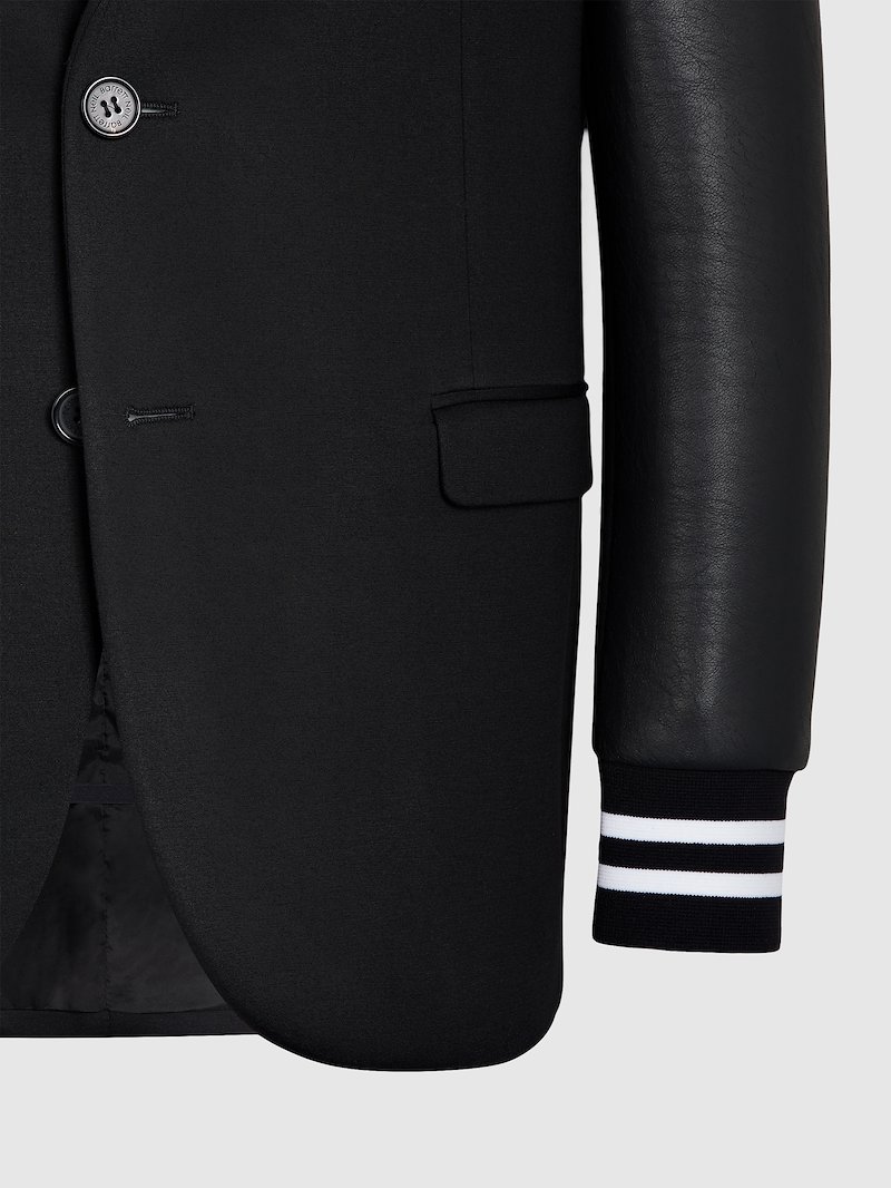 Varsity Tailored Jacket With Ecoleather Sleeves
