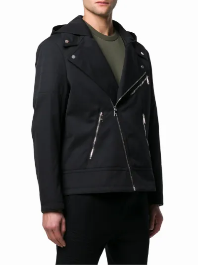 Neil Barrett zip hooded biker jacket Eraldo DE
