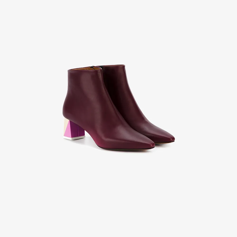 pointed flat leather ankle boots