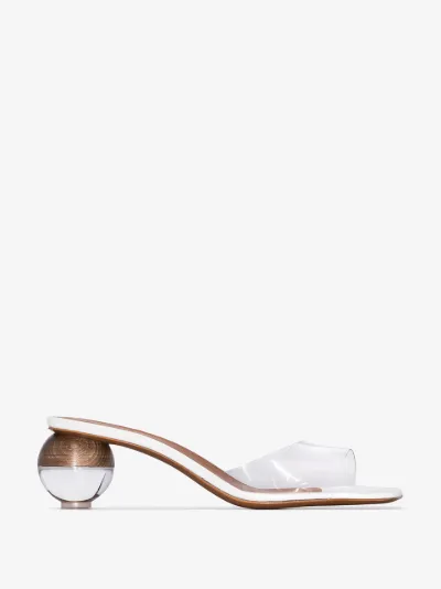 clear strap mid heels