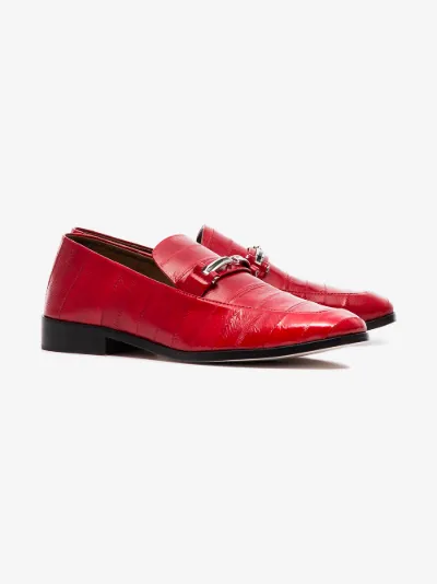 red melanie leather loafers展示图